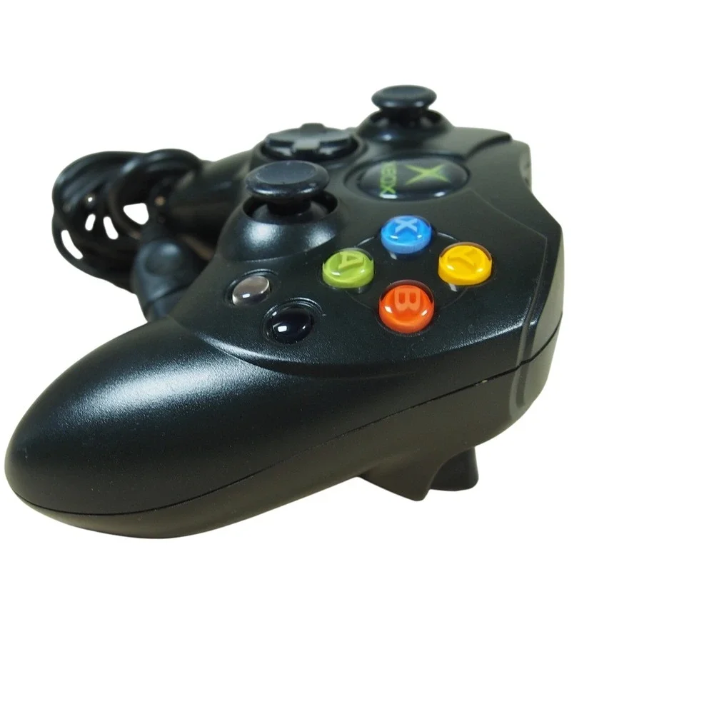 Original Xbox OEM S Type Black‎ Controller w/ Break Away Cable Fully Tested EUC